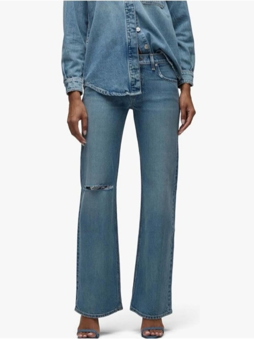 HUDSON Womens Kelli Low Rise Loose Fit Straight Leg Jeans